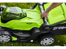 Load image into Gallery viewer, Greenworks 48V (2 x 24V) 41cm Lawnmower with Two 24V 2Ah Batteries & 2Ah Twin Charger