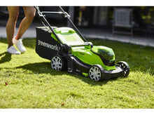 Load image into Gallery viewer, Greenworks 48V (2 x 24V) 41cm Lawnmower with Two 24V 2Ah Batteries & 2Ah Twin Charger