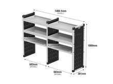 Load image into Gallery viewer, Van Guard Trade Van Racking Double Unit - 2 Straight, 1 Angled Per Bay - H1009mm x W1466.5mm (683mm & 683mm) Universal
