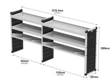 Load image into Gallery viewer, Van Guard Trade Van Racking Double Unit - 2 Straight, 1 Angled Per Bay - H1009mm x W2216.5mm (933mm & 1183mm) Universal