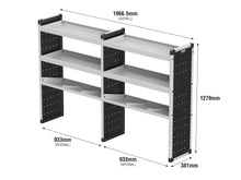 Load image into Gallery viewer, Van Guard Trade Van Racking Double Unit - 2 Straight, 1 Angled Per Bay - H1279mm x W1966.5mm (933mm & 933mm) Universal