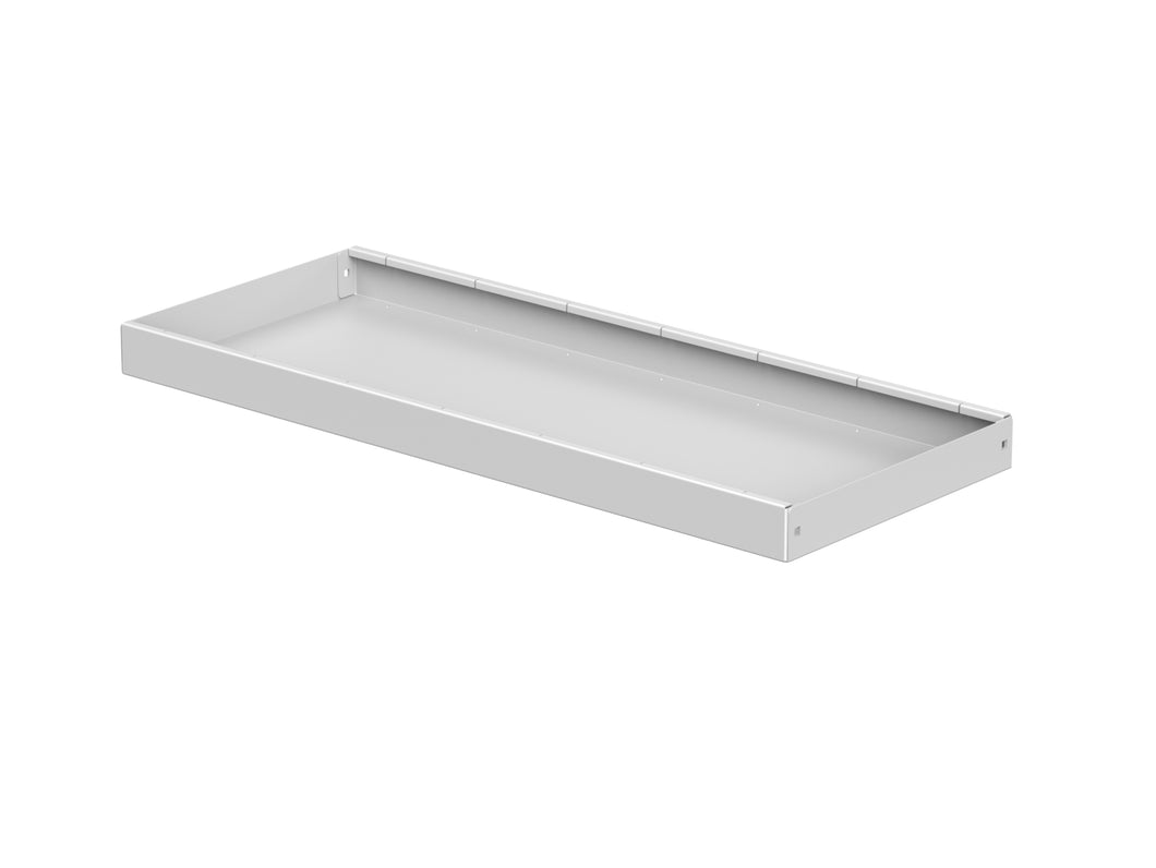 White rectangular shelf on a white background