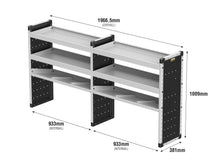 Load image into Gallery viewer, Van Guard Trade Van Racking Double Unit - 2 Straight, 1 Angled Per Bay - H1009mm x W1966.5mm (933mm &amp; 933mm) Universal
