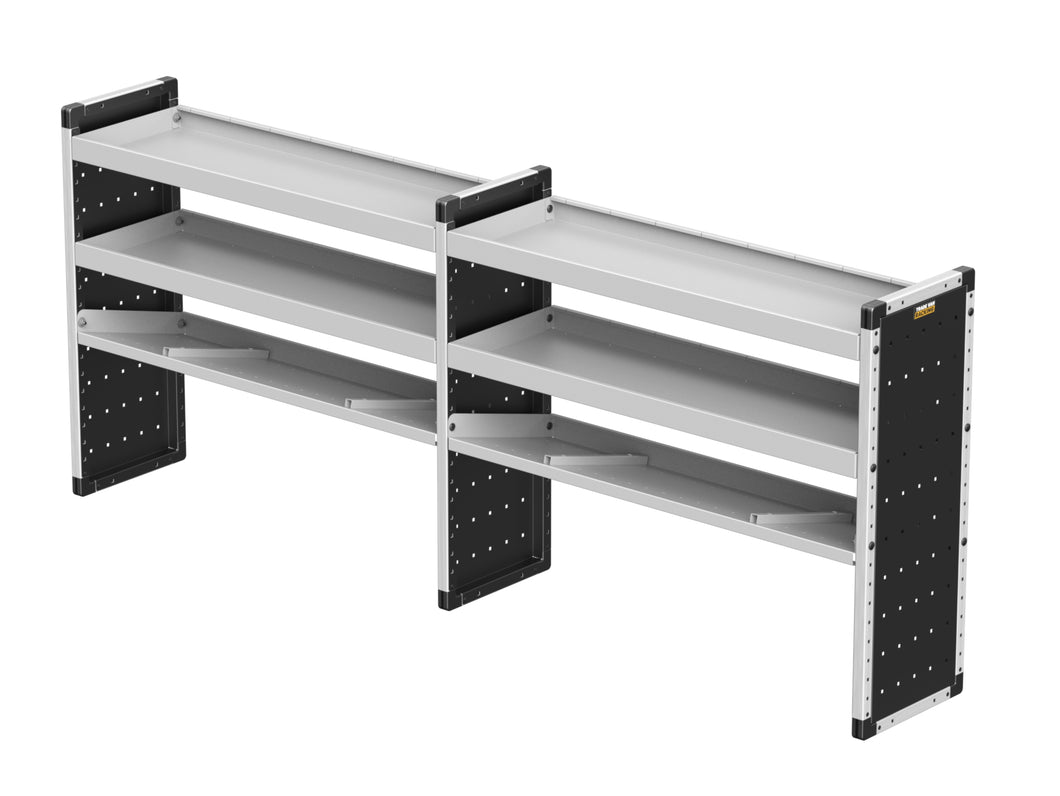 Van Guard Trade Van Racking Double Unit - 2 Straight, 1 Angled Per Bay - H1009mm x W2466.5mm (1183mm & 1183mm) Universal