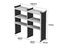 Load image into Gallery viewer, Van Guard Trade Van Racking Double Unit - 2 Straight, 1 Angled Per Bay - H1279mm x W1466.5mm (683mm &amp; 683mm) Universal
