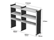 Load image into Gallery viewer, Van Guard Trade Van Racking Double Unit - 2 Straight, 1 Angled Per Bay - H1279mm x W1716.5mm (683mm &amp; 933mm) Universal
