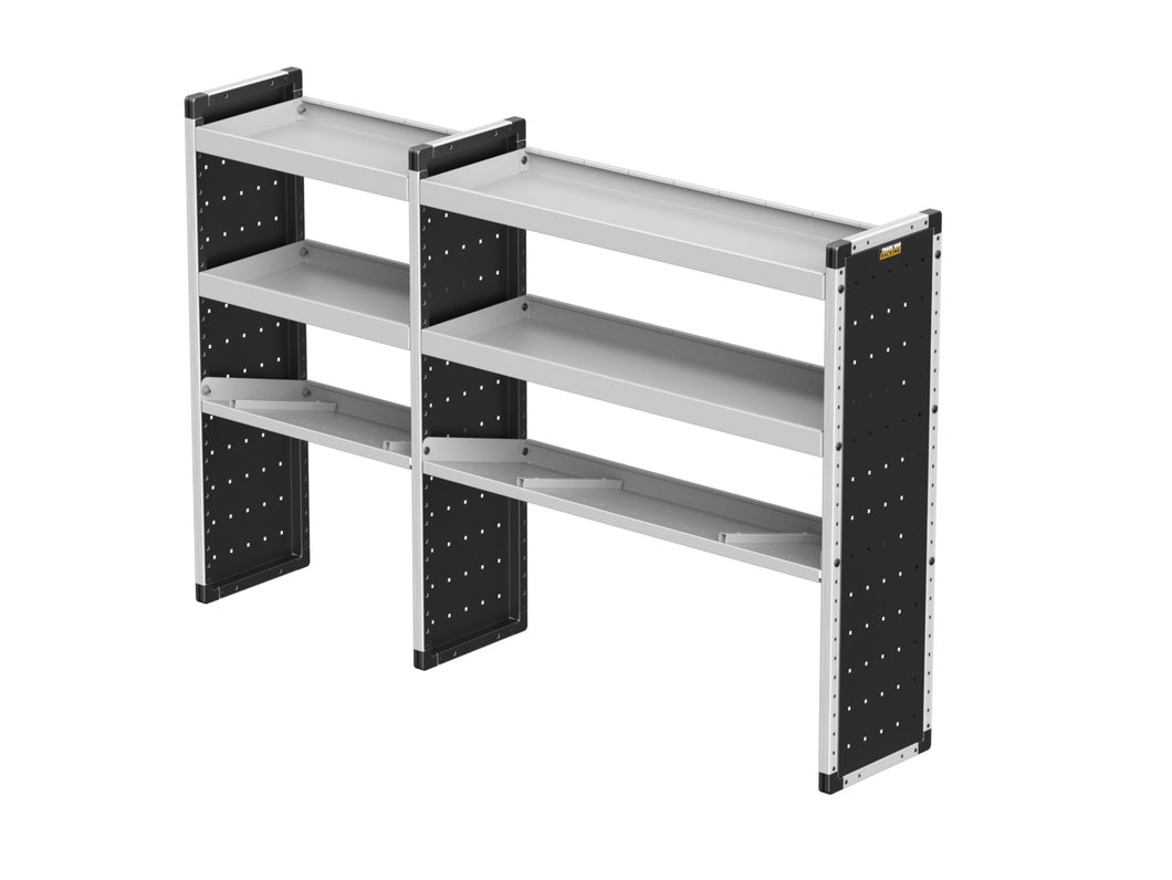 Van Guard Trade Van Racking Double Unit - 2 Straight, 1 Angled Per Bay - H1279mm x W1966.5mm (683mm & 1183mm) Universal