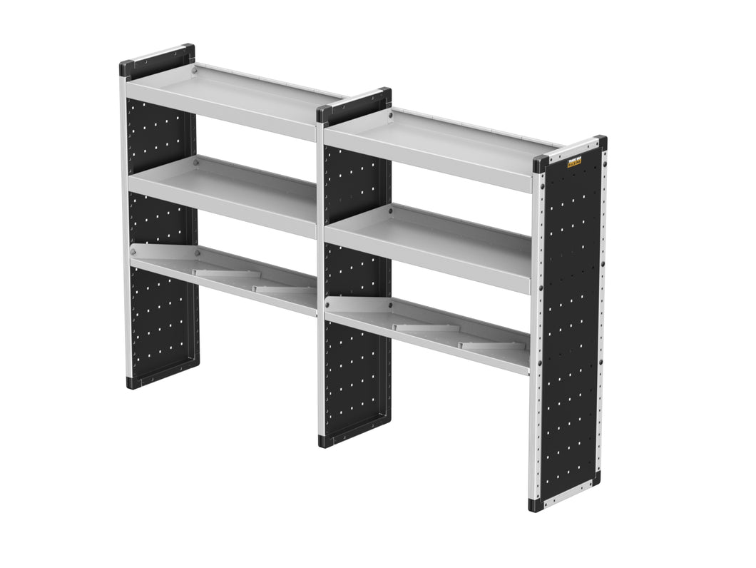 Van Guard Trade Van Racking Double Unit - 2 Straight, 1 Angled Per Bay - H1279mm x W1966.5mm (933mm & 933mm) Universal