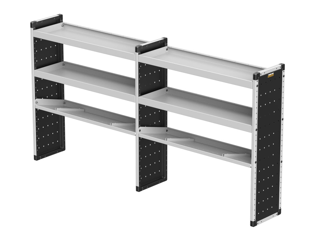 Van Guard Trade Van Racking Double Unit - 2 Straight, 1 Angled Per Bay - H1279mm x W2466.5mm (1183mm & 1183mm) Universal