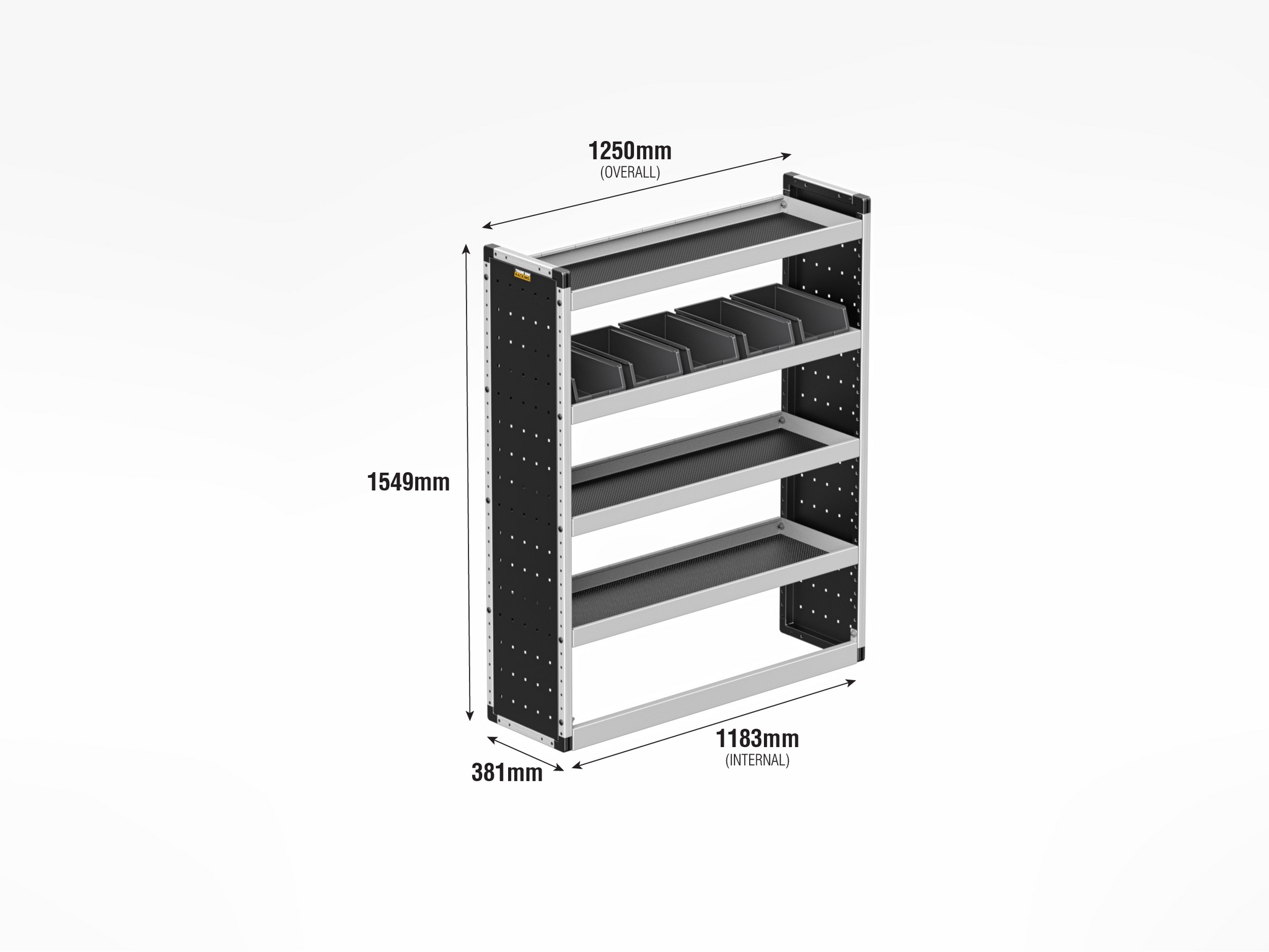 Silver Storage Package Racking Van Guard Silver Trade Van Racking Package - Nearside Toyota Proace Ma ...
