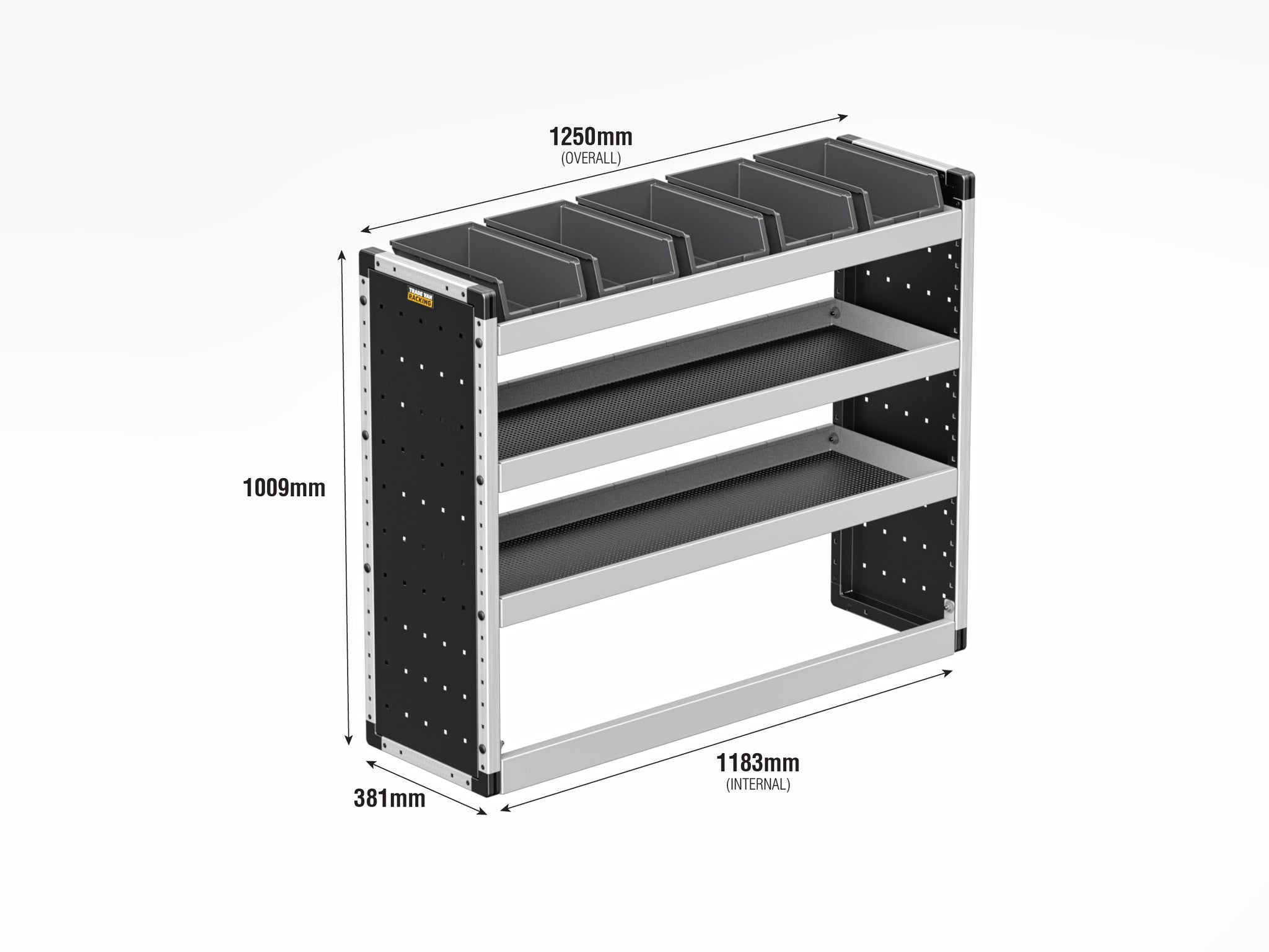 Small Silver Racking Van Guard Silver Trade Van Racking Package - Nearside Ford Transit Cus ...