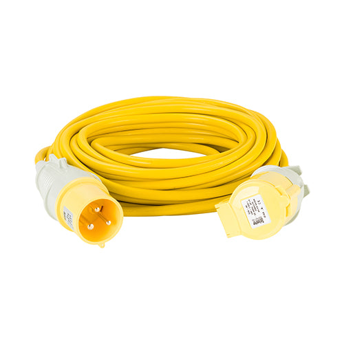 Defender E85240 14M Extension Lead - 32A 4mm Cable - Yellow 110V